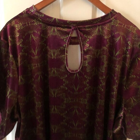 NWT Women's Plus Size 2X Savage X Fenty Velvet Pop Over Top Short Sleeve Loungew - Picture 4 of 12